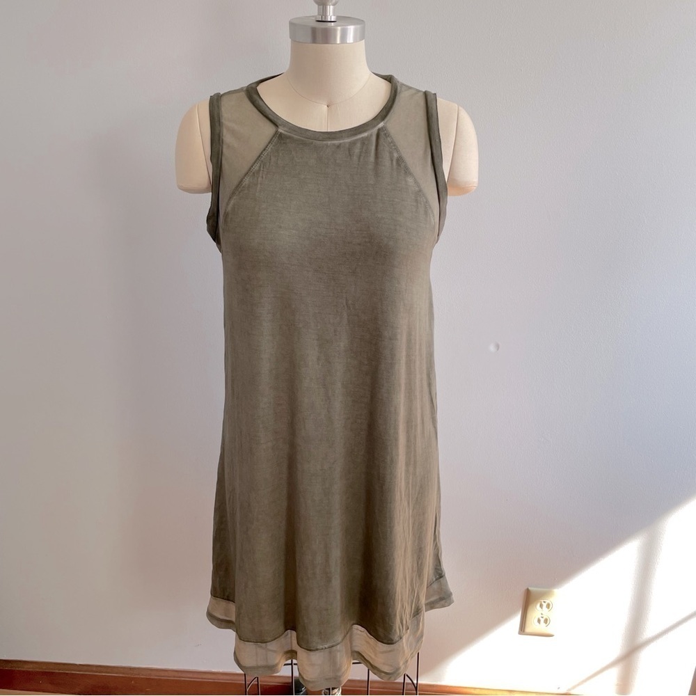 Cable & Gauge Mesh and Fabric Sleeveless Dress- JungleDrab- Size Medium- NWT